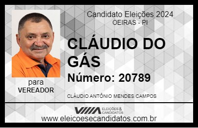 Candidato CLÁUDIO DO GÁS 2024 - OEIRAS - Eleições