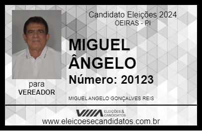 Candidato MIGUEL ÂNGELO 2024 - OEIRAS - Eleições