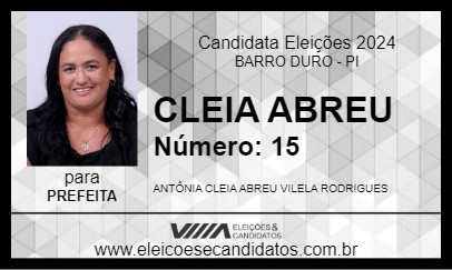 Candidato CLEIA ABREU 2024 - BARRO DURO - Eleições