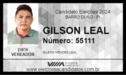 Candidato GILSON LEAL 2024 - BARRO DURO - Eleições