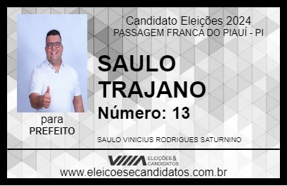 Candidato SAULO TRAJANO 2024 - PASSAGEM FRANCA DO PIAUÍ - Eleições