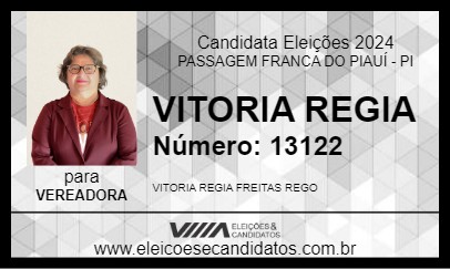 Candidato VITORIA REGIA 2024 - PASSAGEM FRANCA DO PIAUÍ - Eleições