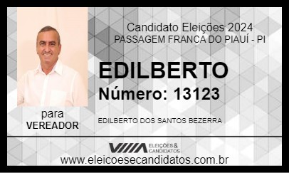 Candidato EDILBERTO 2024 - PASSAGEM FRANCA DO PIAUÍ - Eleições