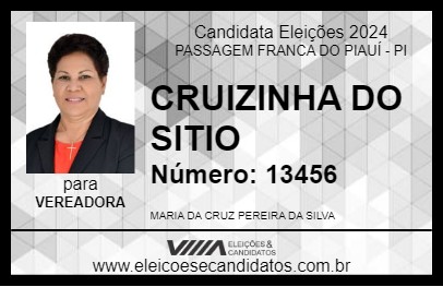 Candidato CRUIZINHA DO SITIO  2024 - PASSAGEM FRANCA DO PIAUÍ - Eleições