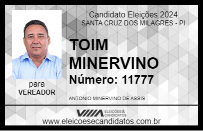 Candidato TOIM MINERVINO 2024 - SANTA CRUZ DOS MILAGRES - Eleições