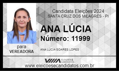 Candidato ANA LÚCIA  2024 - SANTA CRUZ DOS MILAGRES - Eleições