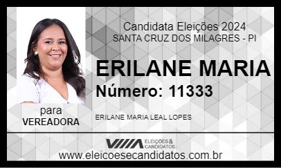 Candidato ERILANE MARIA  2024 - SANTA CRUZ DOS MILAGRES - Eleições