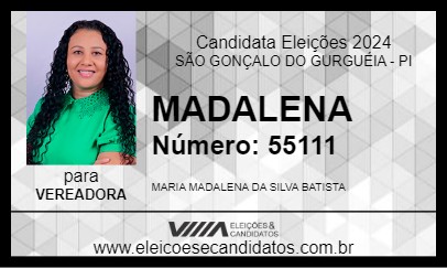 Candidato MADALENA 2024 - SÃO GONÇALO DO GURGUÉIA - Eleições