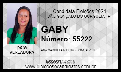 Candidato GABY 2024 - SÃO GONÇALO DO GURGUÉIA - Eleições