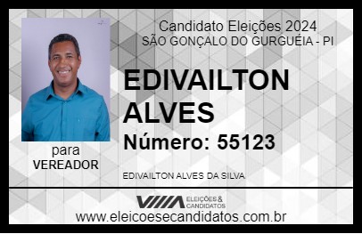 Candidato EDIVAILTON ALVES 2024 - SÃO GONÇALO DO GURGUÉIA - Eleições