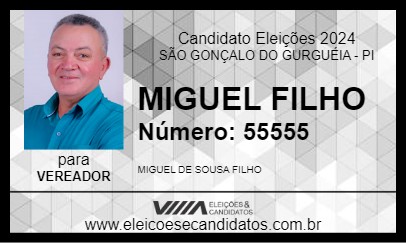 Candidato MIGUEL FILHO 2024 - SÃO GONÇALO DO GURGUÉIA - Eleições