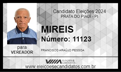 Candidato MIREIS 2024 - PRATA DO PIAUÍ - Eleições