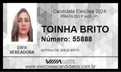 Candidato TOINHA BRITO 2024 - PRATA DO PIAUÍ - Eleições