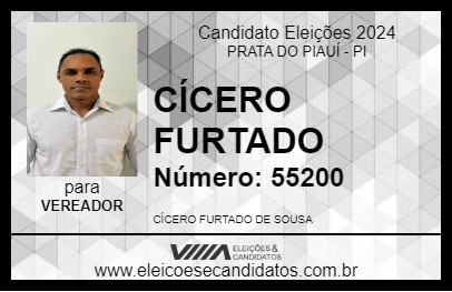 Candidato CÍCERO FURTADO 2024 - PRATA DO PIAUÍ - Eleições