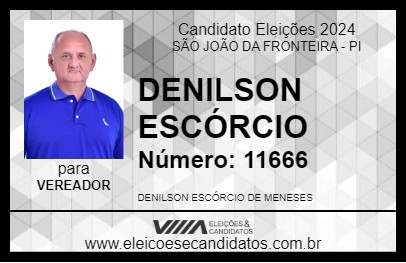 Candidato DENILSON ESCÓRCIO 2024 - SÃO JOÃO DA FRONTEIRA - Eleições