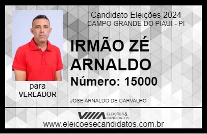 Candidato IRMÃO ZÉ ARNALDO 2024 - CAMPO GRANDE DO PIAUÍ - Eleições