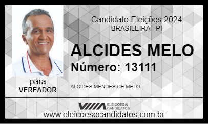 Candidato ALCIDES MELO 2024 - BRASILEIRA - Eleições