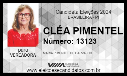 Candidato CLÉA PIMENTEL 2024 - BRASILEIRA - Eleições