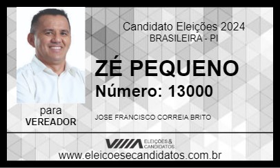 Candidato ZÉ PEQUENO 2024 - BRASILEIRA - Eleições