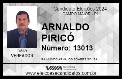 Candidato ARNALDO PIRICÓ 2024 - CAMPO MAIOR - Eleições