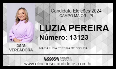 Candidato LUZIA PEREIRA 2024 - CAMPO MAIOR - Eleições