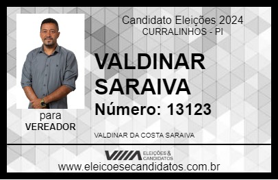 Candidato VALDINAR SARAIVA 2024 - CURRALINHOS - Eleições