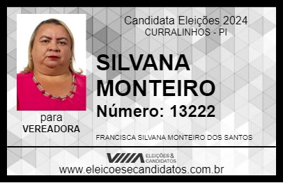 Candidato SILVANA MONTEIRO 2024 - CURRALINHOS - Eleições