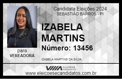 Candidato IZABELA MARTINS 2024 - SEBASTIÃO BARROS - Eleições