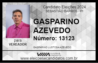 Candidato GASPARINO AZEVEDO 2024 - SEBASTIÃO BARROS - Eleições