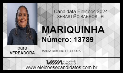 Candidato MARIQUINHA 2024 - SEBASTIÃO BARROS - Eleições