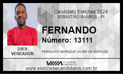 Candidato FERNANDO 2024 - SEBASTIÃO BARROS - Eleições