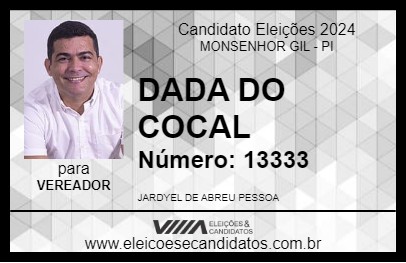 Candidato DADA DO COCAL 2024 - MONSENHOR GIL - Eleições