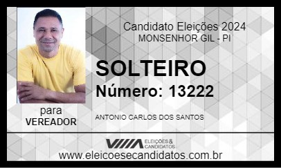 Candidato SOLTEIRO 2024 - MONSENHOR GIL - Eleições