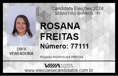 Candidato ROSANA FREITAS 2024 - SEBASTIÃO BARROS - Eleições