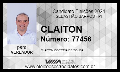 Candidato CLAITON 2024 - SEBASTIÃO BARROS - Eleições