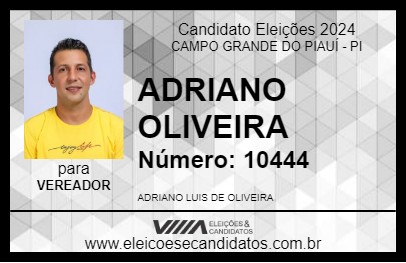 Candidato ADRIANO OLIVEIRA 2024 - CAMPO GRANDE DO PIAUÍ - Eleições