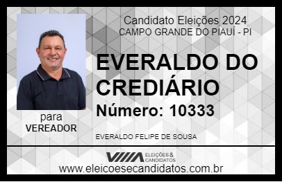 Candidato EVERALDO DO CREDIÁRIO 2024 - CAMPO GRANDE DO PIAUÍ - Eleições