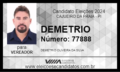 Candidato DEMETRIO 2024 - CAJUEIRO DA PRAIA - Eleições