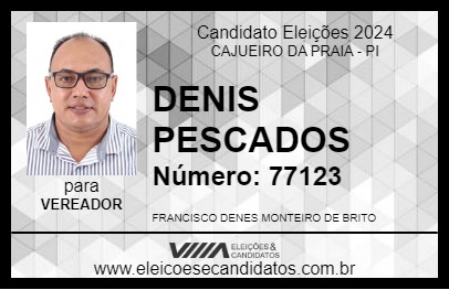 Candidato DENIS PESCADOS 2024 - CAJUEIRO DA PRAIA - Eleições