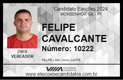 Candidato FELIPE CAVALCANTE 2024 - MONSENHOR GIL - Eleições