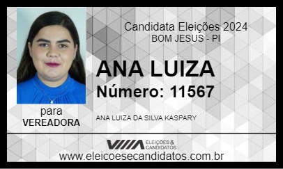 Candidato ANA LUIZA 2024 - BOM JESUS - Eleições