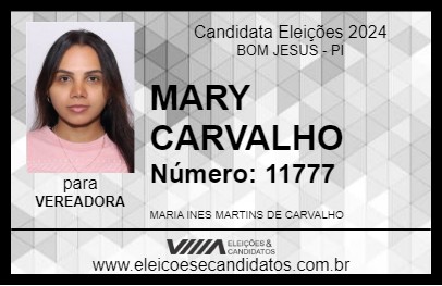 Candidato MARY CARVALHO 2024 - BOM JESUS - Eleições