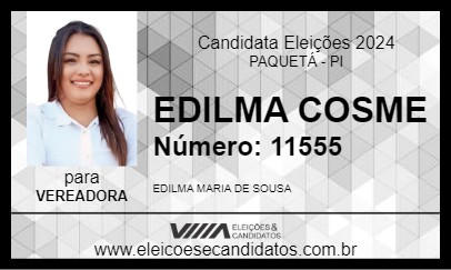 Candidato EDILMA COSME 2024 - PAQUETÁ - Eleições