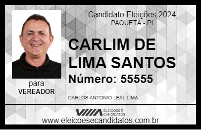 Candidato CARLIM DE LIMA SANTOS 2024 - PAQUETÁ - Eleições