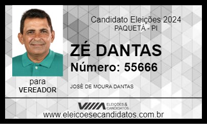 Candidato ZÉ DANTAS 2024 - PAQUETÁ - Eleições