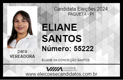 Candidato ELIANE SANTOS 2024 - PAQUETÁ - Eleições