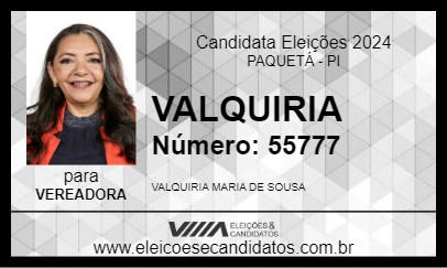 Candidato VALQUIRIA 2024 - PAQUETÁ - Eleições