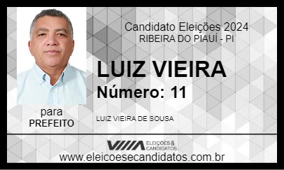 Candidato LUIZ VIEIRA 2024 - RIBEIRA DO PIAUÍ - Eleições