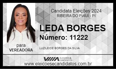 Candidato LEDA BORGES 2024 - RIBEIRA DO PIAUÍ - Eleições