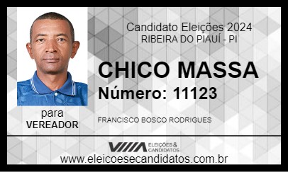 Candidato CHICO MASSA 2024 - RIBEIRA DO PIAUÍ - Eleições